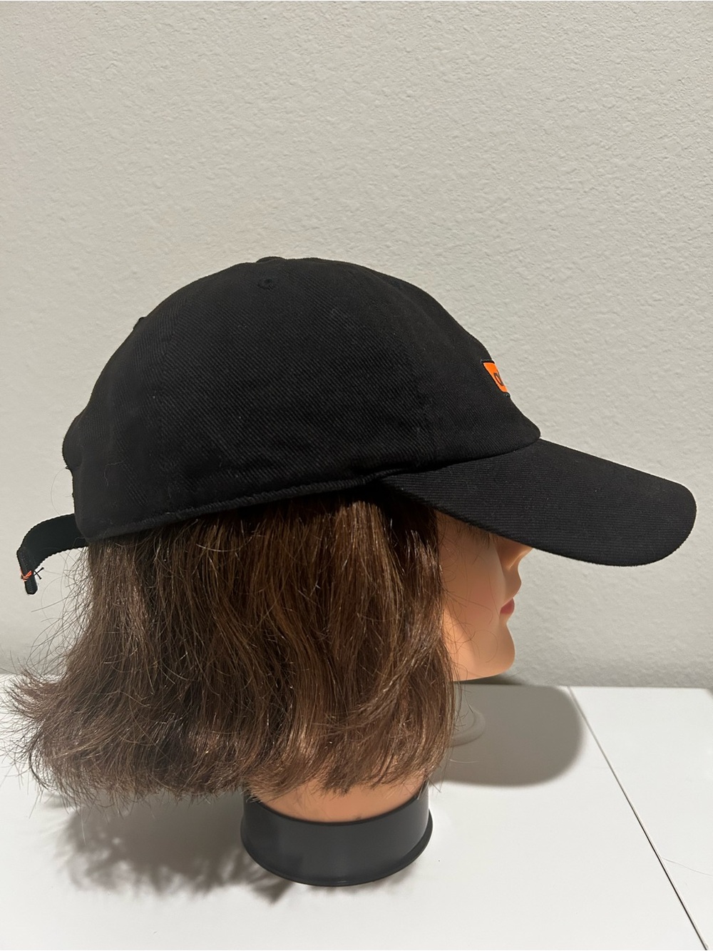 Adidas Unisex Black Hat with Orange Logo Patch - Picture 3 of 9